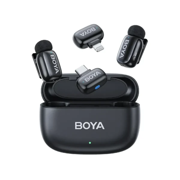 Boya Mini-12 Wireless Microphone — iPhone & USB-C, Charging Case