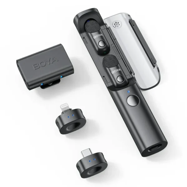 BOYA BOYAMAGIC-02 Wireless Lavalier – Type-C, Lightning and Camera Receivers