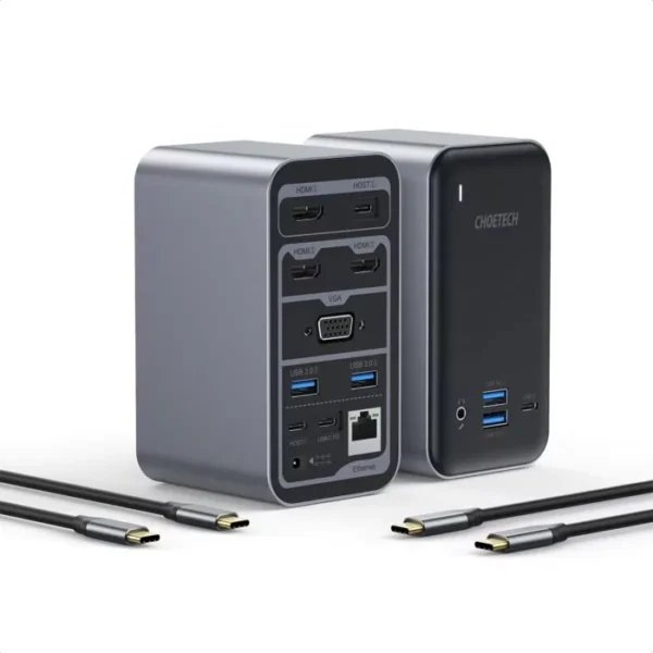 Choetech HUB-M21 15-in-1 USB-C Docking Station — 4-Monitor Expansion