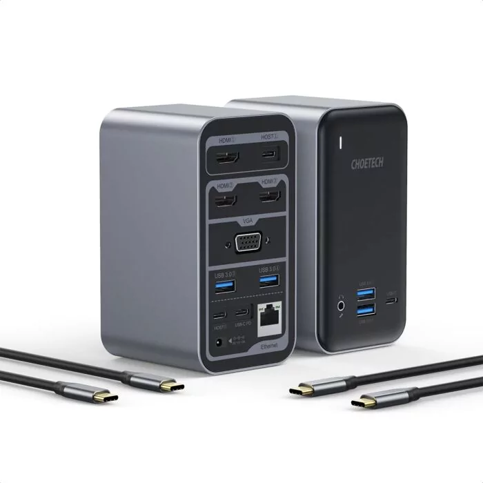 Choetech HUB-M21 15-in-1 USB-C Docking Station — 4-Monitor Expansion
