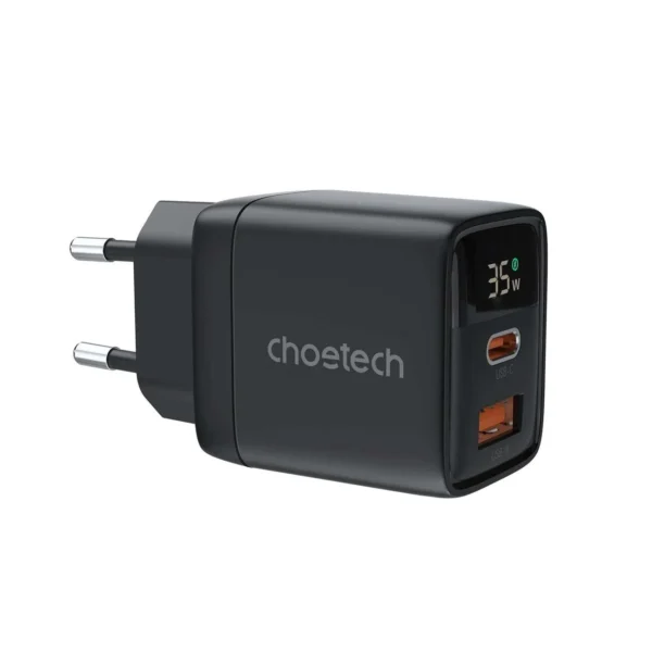 Choetech PD6052 PD35W GaN Charger — USB-C & USB-A with Display
