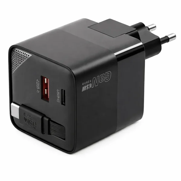 Choetech PD6091 65W GaN Charger — Retractable USB-C, EU