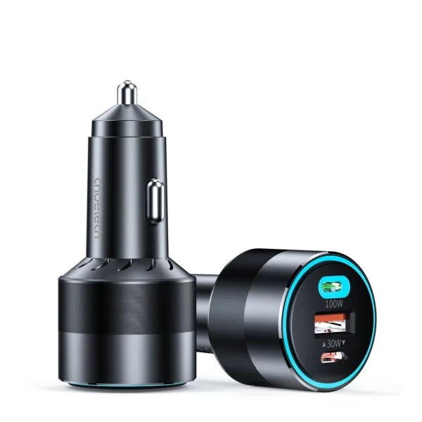 Choetech TC0011 130W Fast Car Charger — Dual USB-C and USB-A