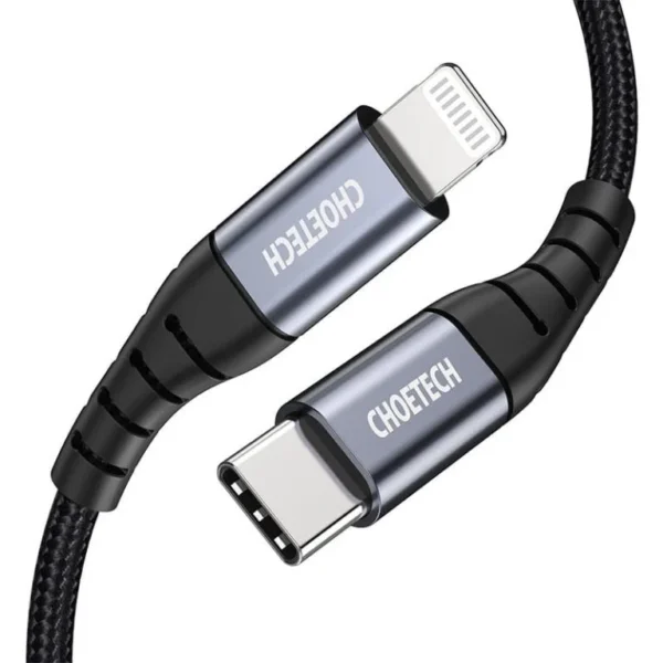 Choetech IP0042 MFi USB-C to Lightning Cable, 3m Nylon Braided – Black