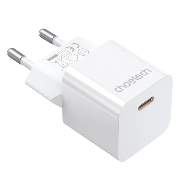 Choetech PD5010 Mini 20W GaN USB-C Wall Charger EU — White