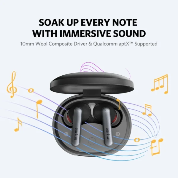 EarFun Air S Earbuds — Active Noise Cancellation & 4 Mics