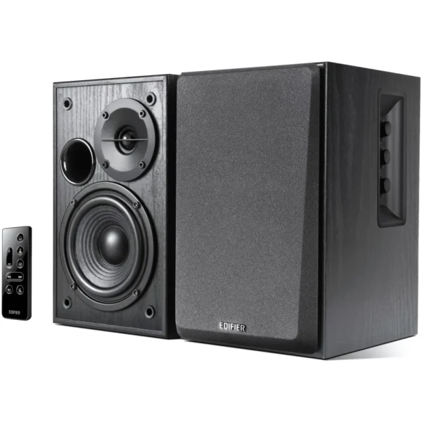 Edifier R1580MB Active 2.0 Bookshelf Speakers Black — Dual Mic Inputs