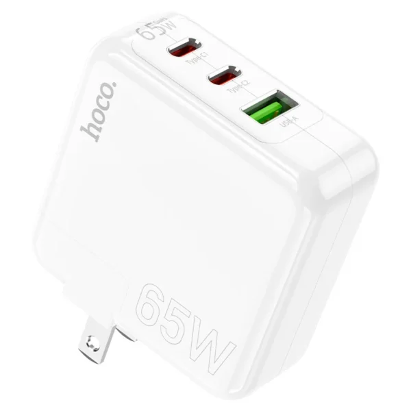 Hoco C115 65W GaN-Style Triple-Port Charger — 2× USB-C + USB-A