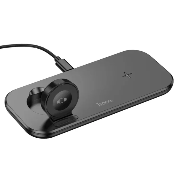 Hoco CW65 North 3-in-1 Desktop Wireless Fast Charger — Black