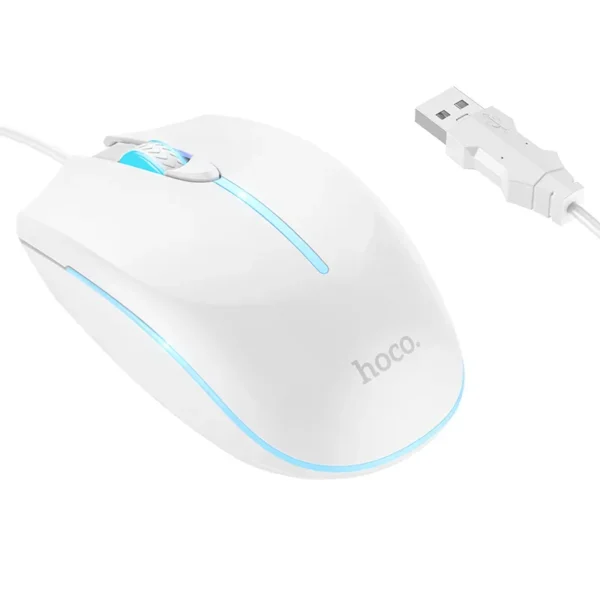 HOCO GM37 Wired Optical Gaming Mouse — Multicolor Breathing Light