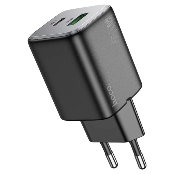 Hoco N41 Dual-Port Wall Charger — 20W PD + 18W QC3.0 (EU Plug)
