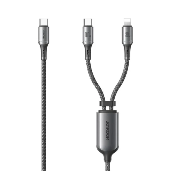 Joyroom S-A57 RapidX Series 100W 2-in-1 Cable — USB-C + Lightning, 1.5 m