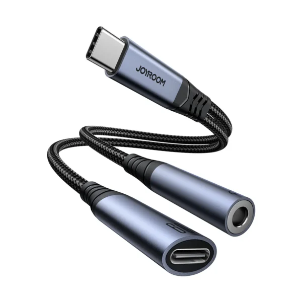 Joyroom SY-C02 Audio Transfer Series 2-in-1 USB-C to 3.5mm + USB-C – Black