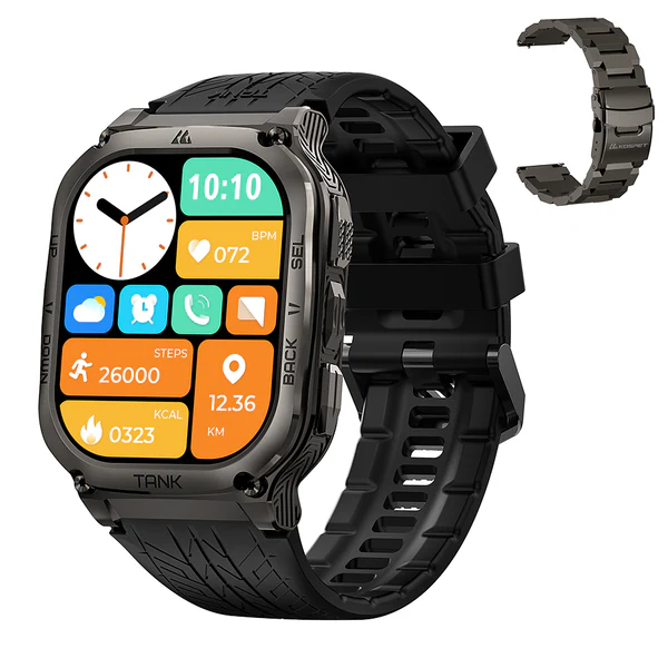 Kospet Tank M3 Special Edition Smartwatch – Dual Straps, 1.96″ AMOLED AOD & GPS