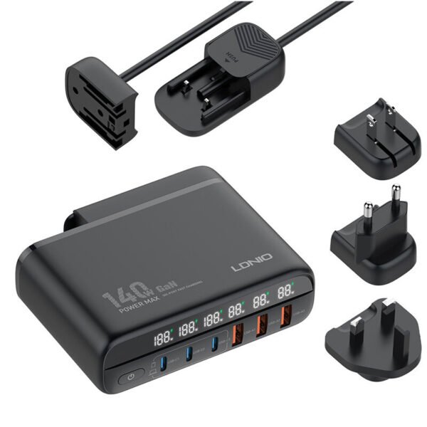Ldnio A6140C GaN 140W Desktop Charger – 6-Port LED Display