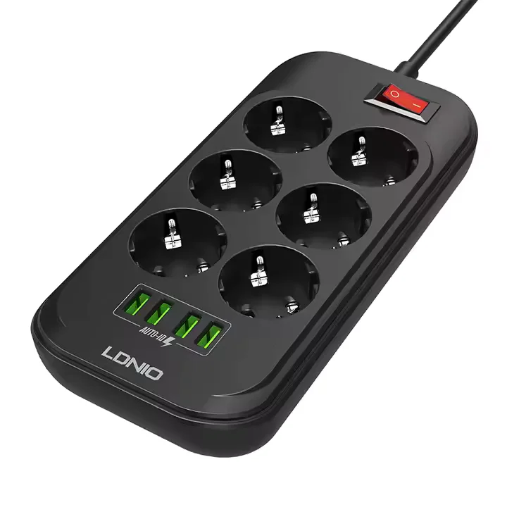 Ldnio SE6403 EU Power Strip – 6 AC Outlets & 17W Charging