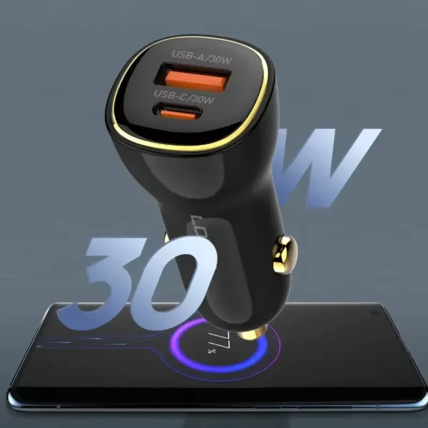 Ldnio C103 60W PD/QC Car Charger — USB-A & USB-C