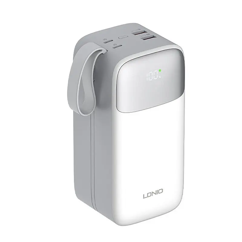 LDNIO PQ30 30000mAh 22.5W Power Bank with Built-In Cables