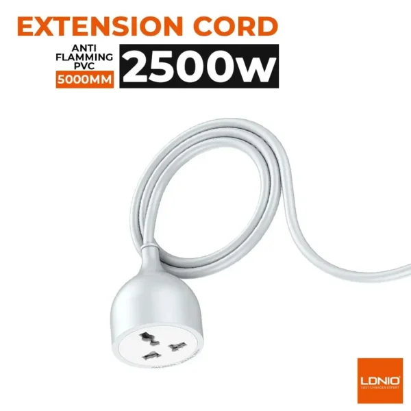 LDNIO SC1017 Extension Cord — 2500W 10A, 5m Universal Socket