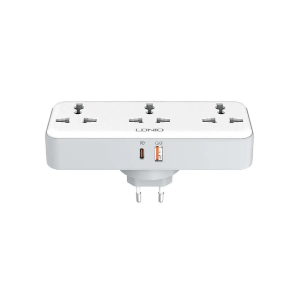 Ldnio SC3317 Portable Power Socket – 3 AC, 2 USB & 30W PD/QC