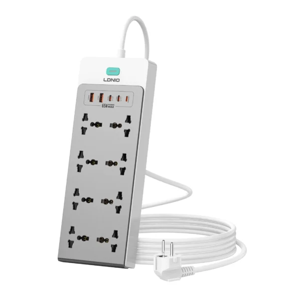 Ldnio SC4 65W GaN 13-in-1 Desktop Power Strip with Master Switch