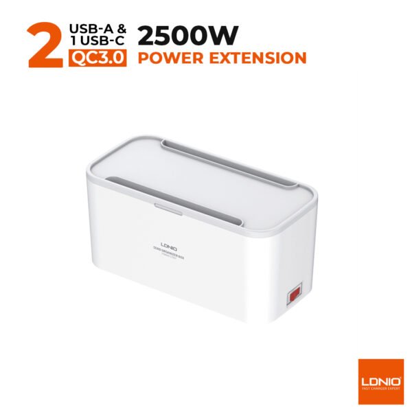Ldnio SN5311 2500W Power Extension Box — 3 USB & Multi AC Outlets