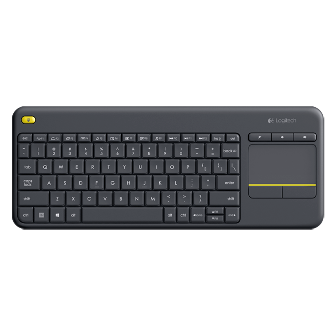 Logitech K400 Plus Wireless Touch Keyboard — Integrated Touchpad for PC-TV Control
