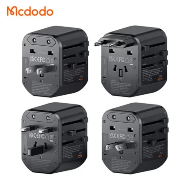 Mcdodo CP-3471 20W PD Universal Travel Adapter – Fireproof PC, Black