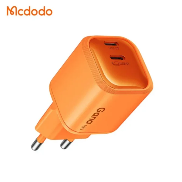 Mcdodo 45W GaN Mini Dual-Port Charger — Cosmic Orange — CH-1002