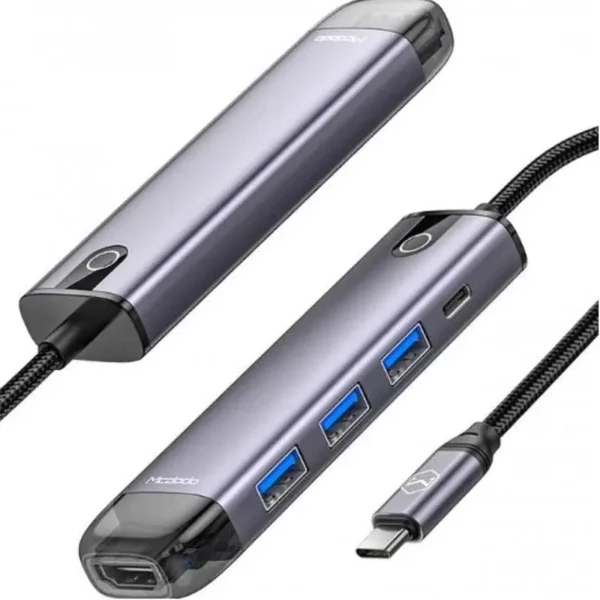 Mcdodo HU-7750 USB-C Hub 5-in-1 — 4K HDMI, Triple USB-A 3.0, 100W PD