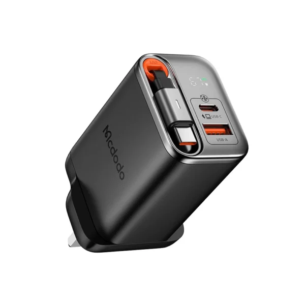 Mcdodo CH-409 GaN Charger with Built-in 65cm Retractable USB-C Cable