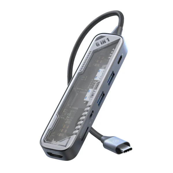 Micropack MDC-N6T USB-C Hub 6-in-1 – 4K HDMI, PD, SD/TF