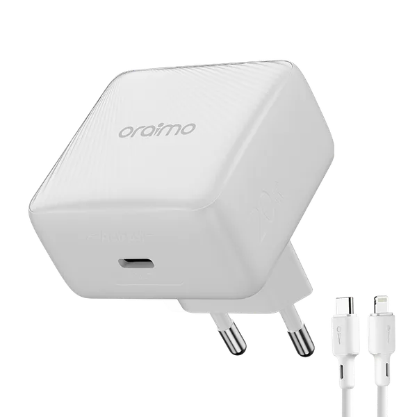 Oraimo 20W GaN Wall Charger Kit with Type-C to Lightning Cable – OCW-5201E-CL55