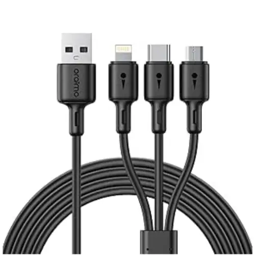 Oraimo OCD-118 DuraLine 3-in-1 Fast Charging Cable — USB-A to Type-C / Lightning / Micro-USB