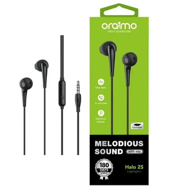 Oraimo Halo 2S OEP-E21P Wired Half-In-Ear Earphones