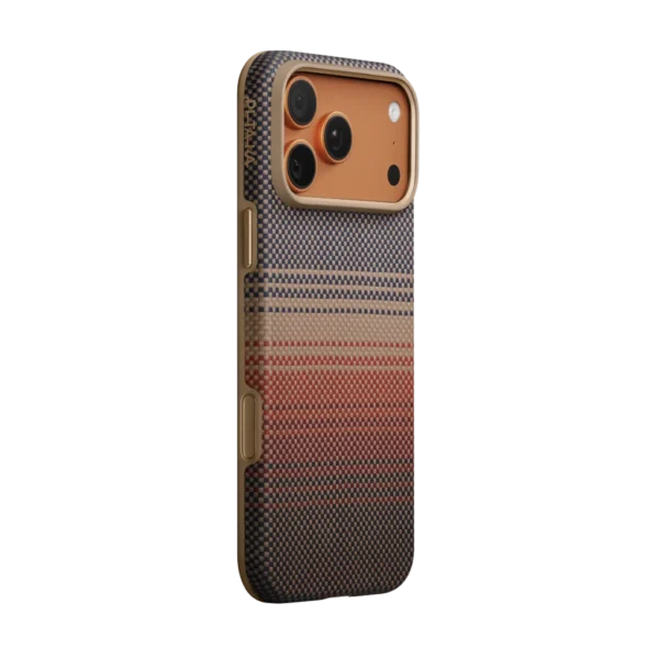 PITAKA Aramid UltraGuard Case for iPhone 17 Pro — Sunset, 8ft drop rated (KI1702BP)