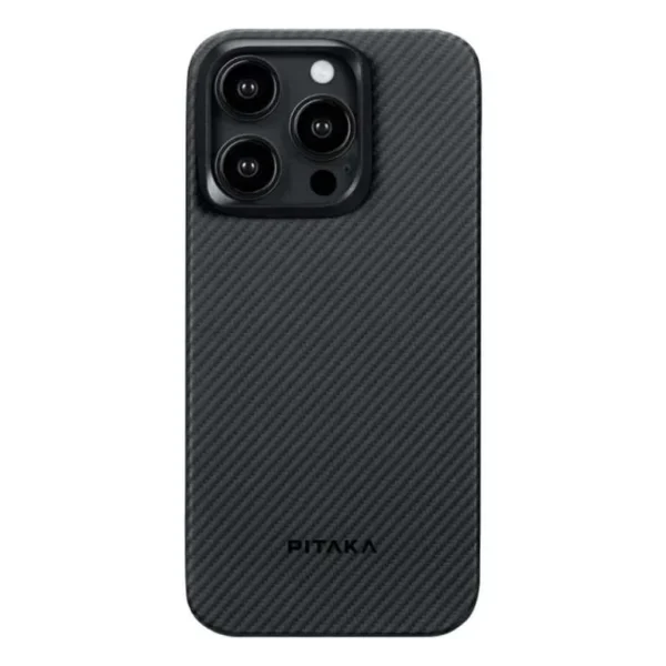 Pitaka MagEZ Compatible Case for iPhone 15 Pro Max — Black/Grey — KI1501PMA
