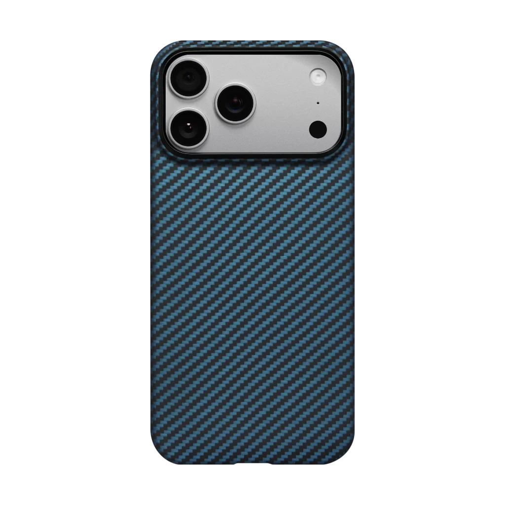 Pitaka Ultra-Slim Case iPhone 17 Pro Max Black/Blue (PitaTap™) – KI1706BPM