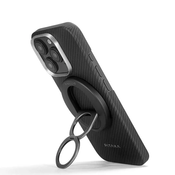 Pitaka Ultra Slim MagSafe Grip3 Case for iPhone 16 Pro Max – Black/Grey KI1601PMAG