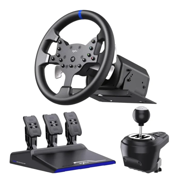 PXN V99 Dual-Motor Force Feedback Wheel with Pedals & 6-Speed Shifter