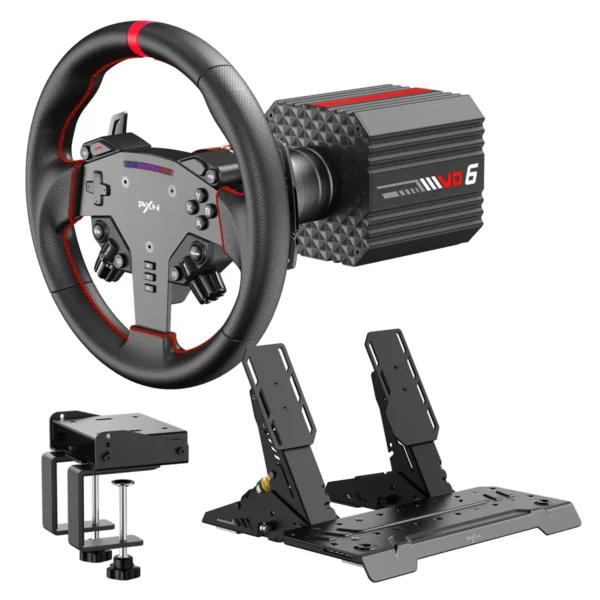 PXN VD6 Direct Drive Racing Wheel Bundle with Pedals for PC