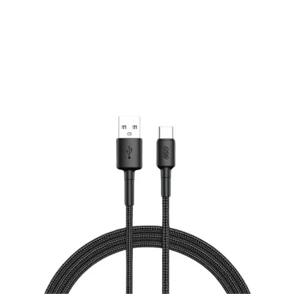 QCY DC05 60W USB-A to USB-C Data Cable — 1.2 m Braided (Black)