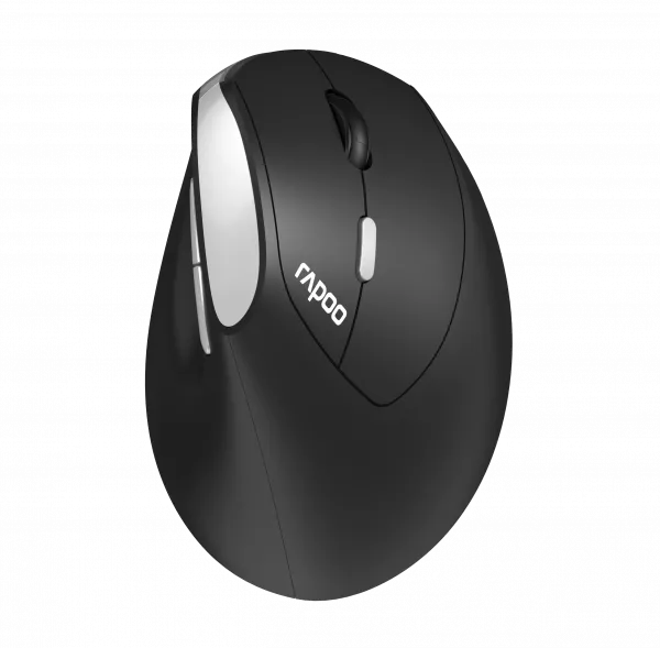 Rapoo EV250 Silent Vertical Ergonomic Mouse — 1600 DPI, 2.4 GHz, Black