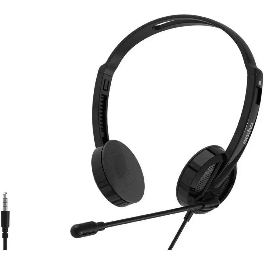 Rapoo H101 Wired Stereo Headset with Mic — 3.5mm Black