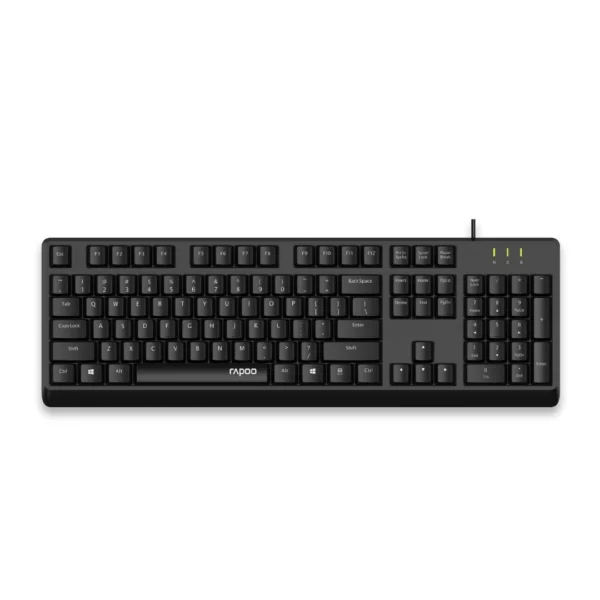 Rapoo NK1900 Spill-Resistant Wired USB Keyboard — Black