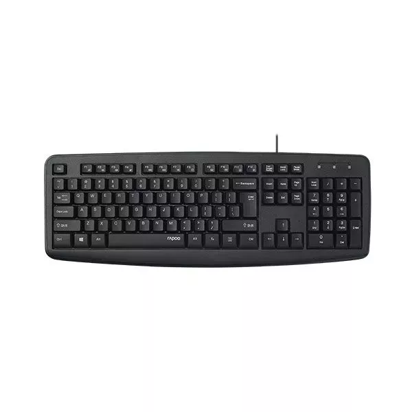 Rapoo NK2600 Spill-Resistant Full-Size Wired USB Keyboard — Black