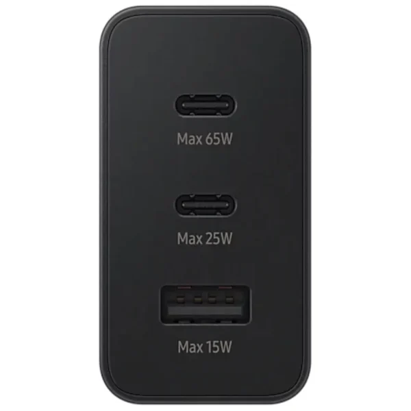 Samsung EP-T6530 65W Power Adapter Trio – PD, Dual USB-C & USB-A, EU Plug