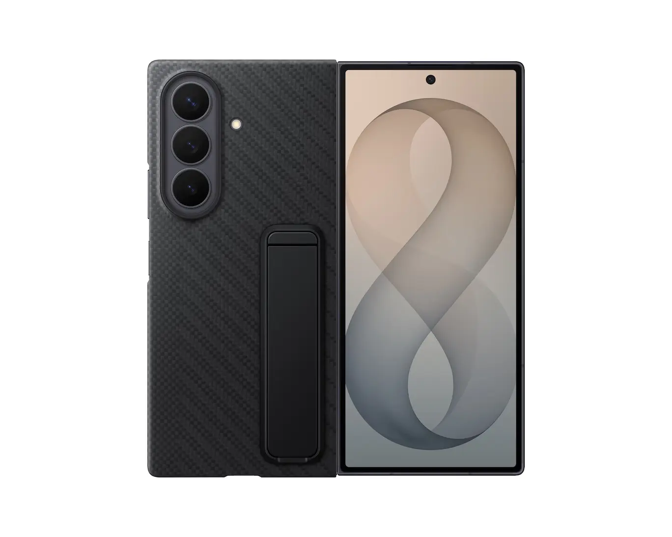 Samsung Galaxy Z Fold8 Ultra Carbon Standing Case with Free-Stop Kickstand