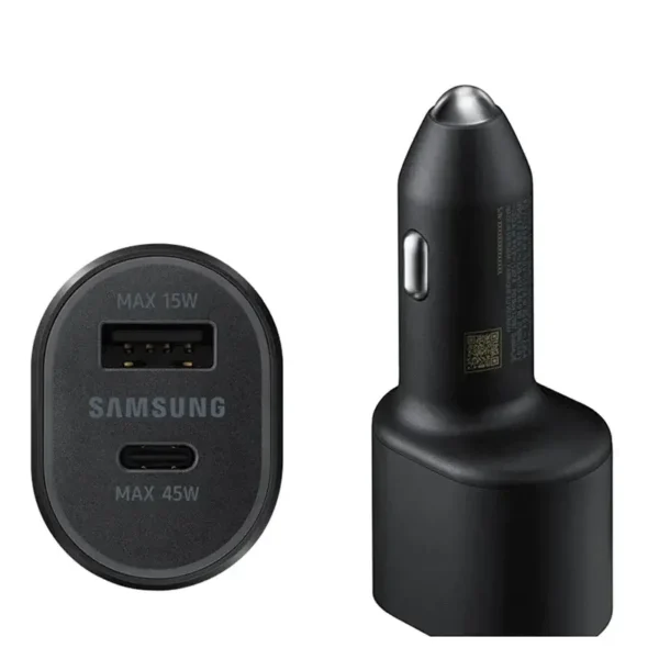 Samsung Super Fast Dual Car Charger — 45W USB-C + 15W USB-A (60W Total)