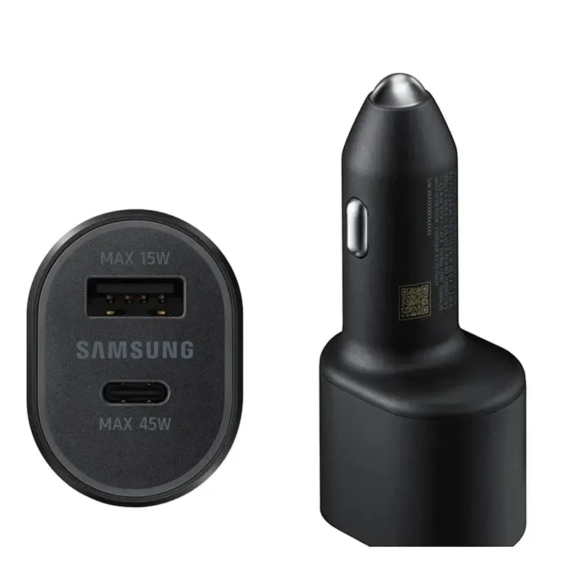 Samsung Super Fast Dual Car Charger — 45W USB-C + 15W USB-A (60W Total)
